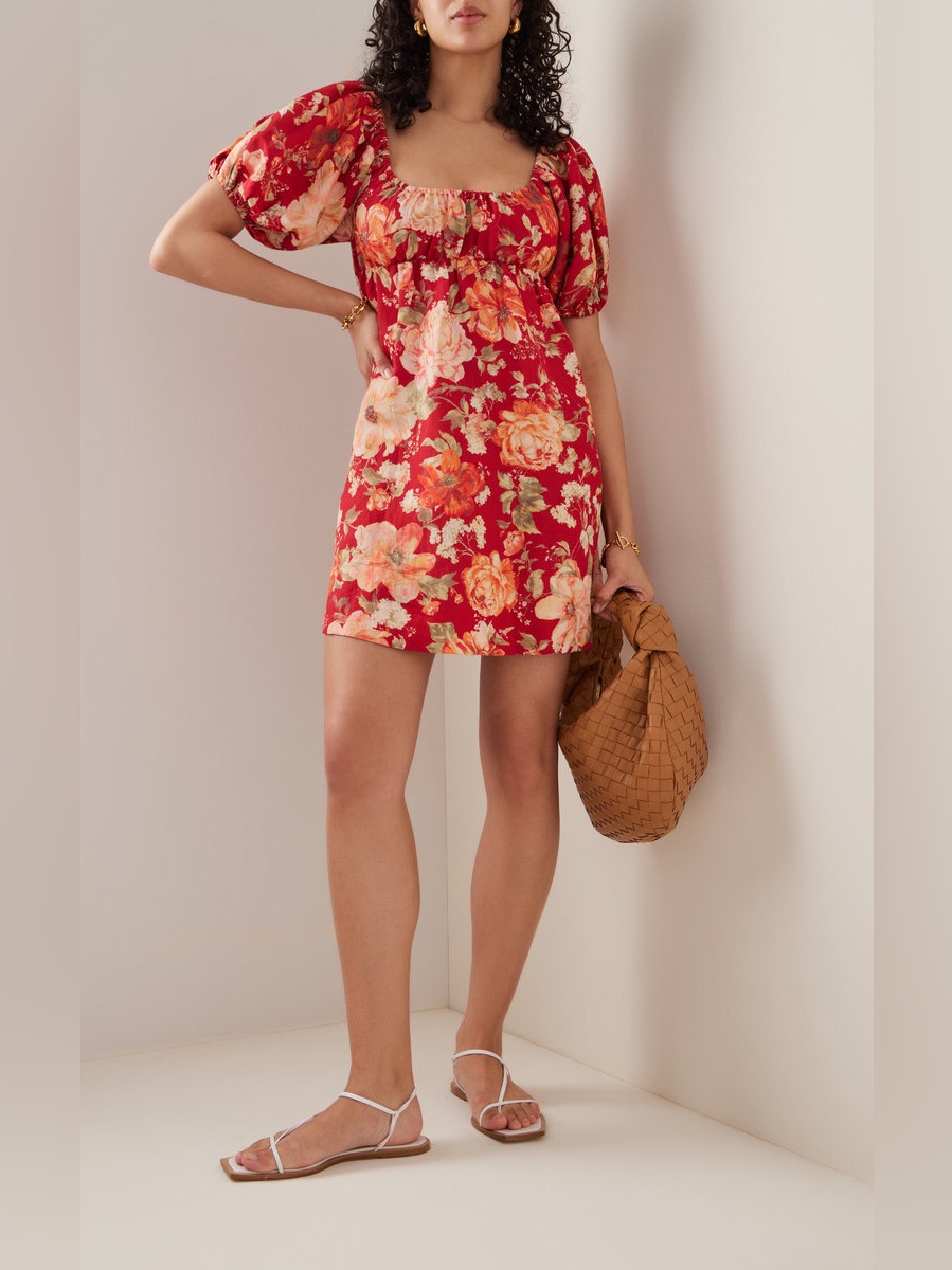 Posse Australia Exclusive Raquel Linen-Blend Shift Dress Size Small
